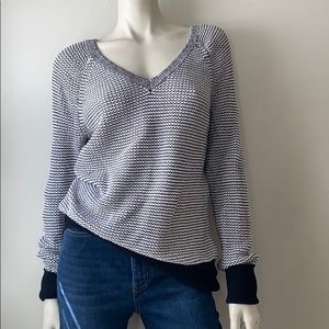 Calvin Klein Black and White V-Neck Sweater